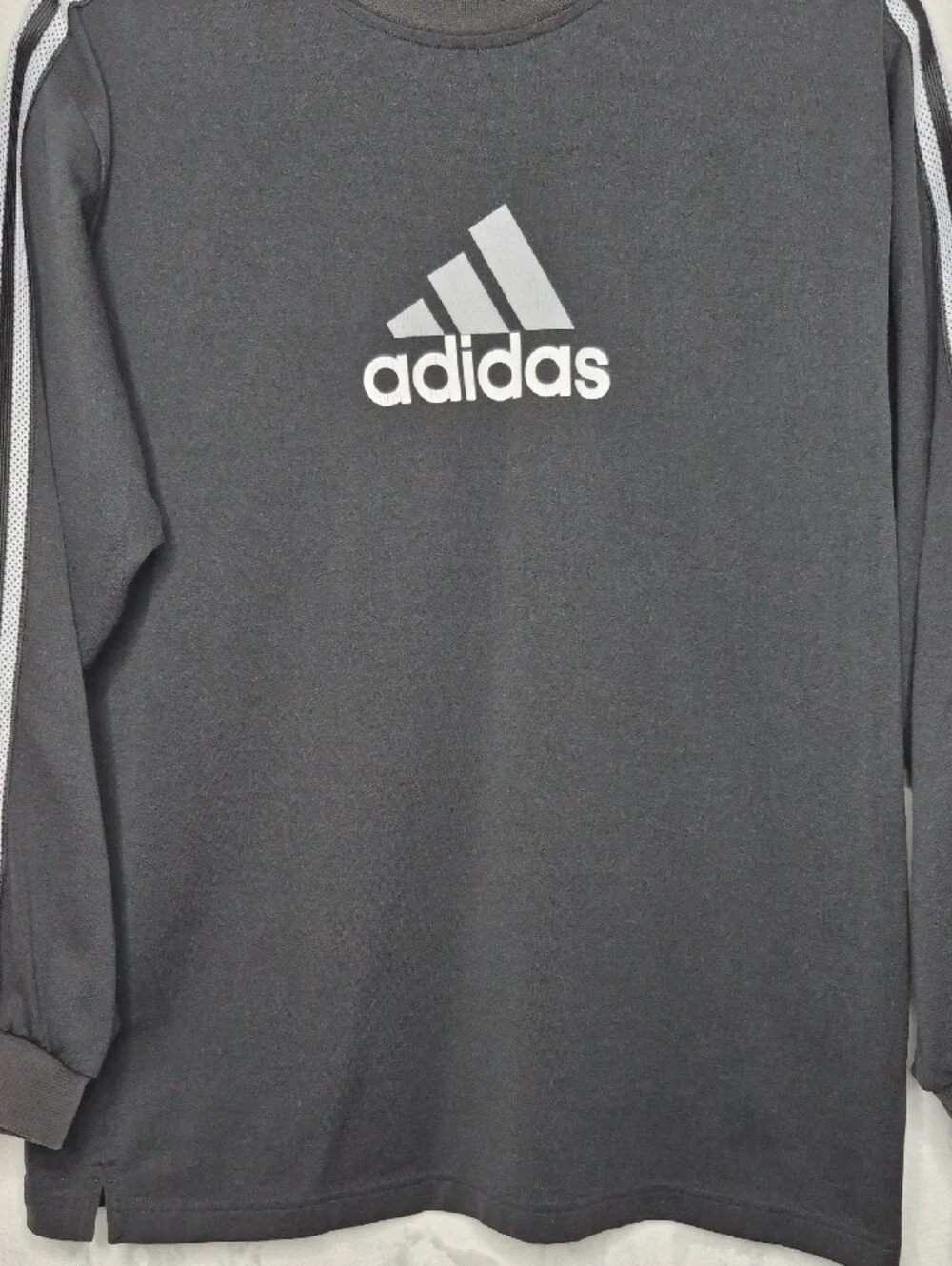 Vintage 90s Adidas Mesh Stripe Jersey Crewneck M‎